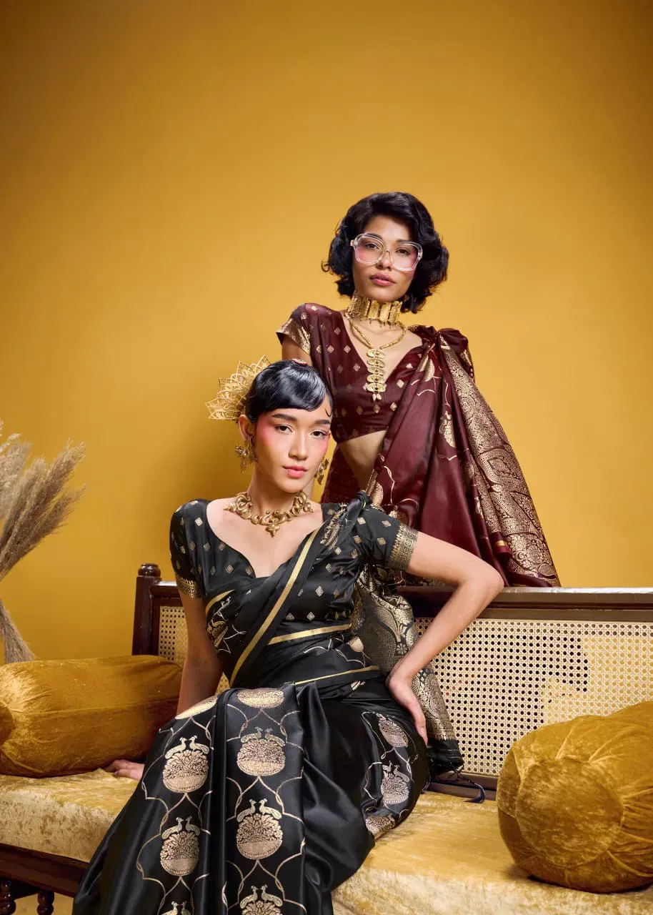 Rajtex Kanthkala Vama Satin Silk Handloom Weaving Traditional Saree Collection Wholesale