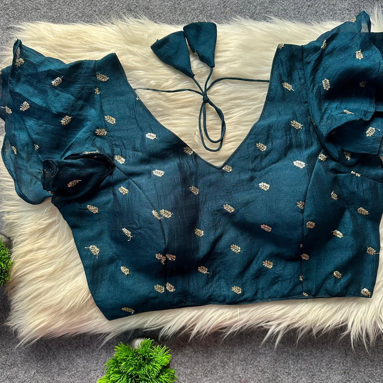 Pih Vichitra Silk Frill With Gold Butti Work Blouse Collection Wholesale 8 Stylish Pih Vichitra Silk Frill With Gold Butti Work Blouse Collection Wholesale 2026