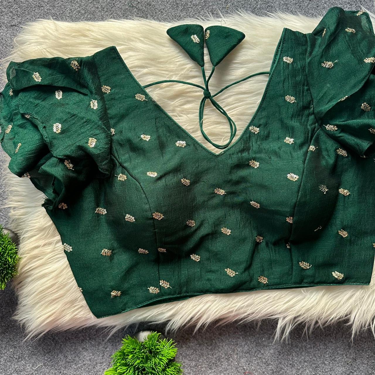 Pih Vichitra Silk Frill With Gold Butti Work Blouse Collection Wholesale 14 Stylish Pih Vichitra Silk Frill With Gold Butti Work Blouse Collection Wholesale 2026
