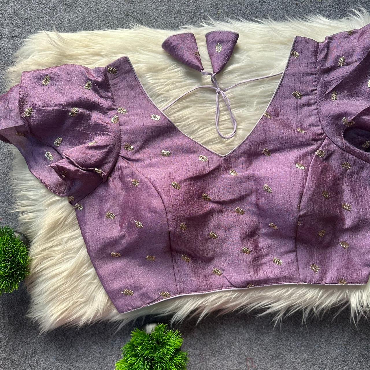 Pih Vichitra Silk Frill With Gold Butti Work Blouse Collection Wholesale 15 Stylish Pih Vichitra Silk Frill With Gold Butti Work Blouse Collection Wholesale 2026