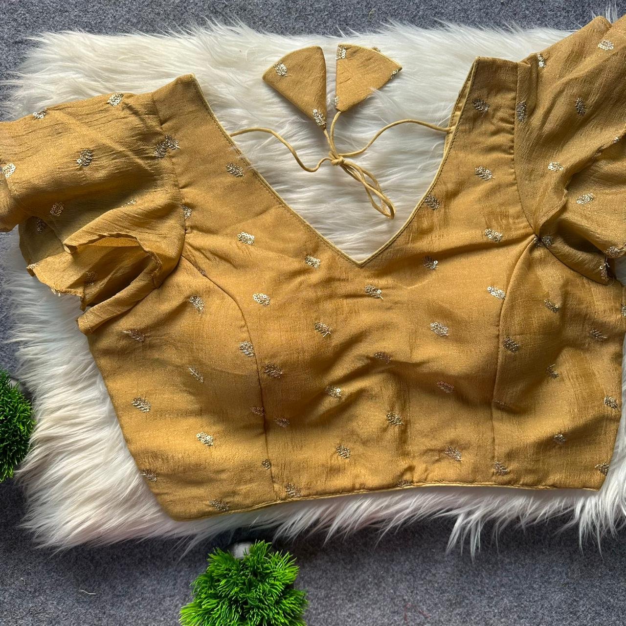 Pih Vichitra Silk Frill With Gold Butti Work Blouse Collection Wholesale 16 Stylish Pih Vichitra Silk Frill With Gold Butti Work Blouse Collection Wholesale 2026