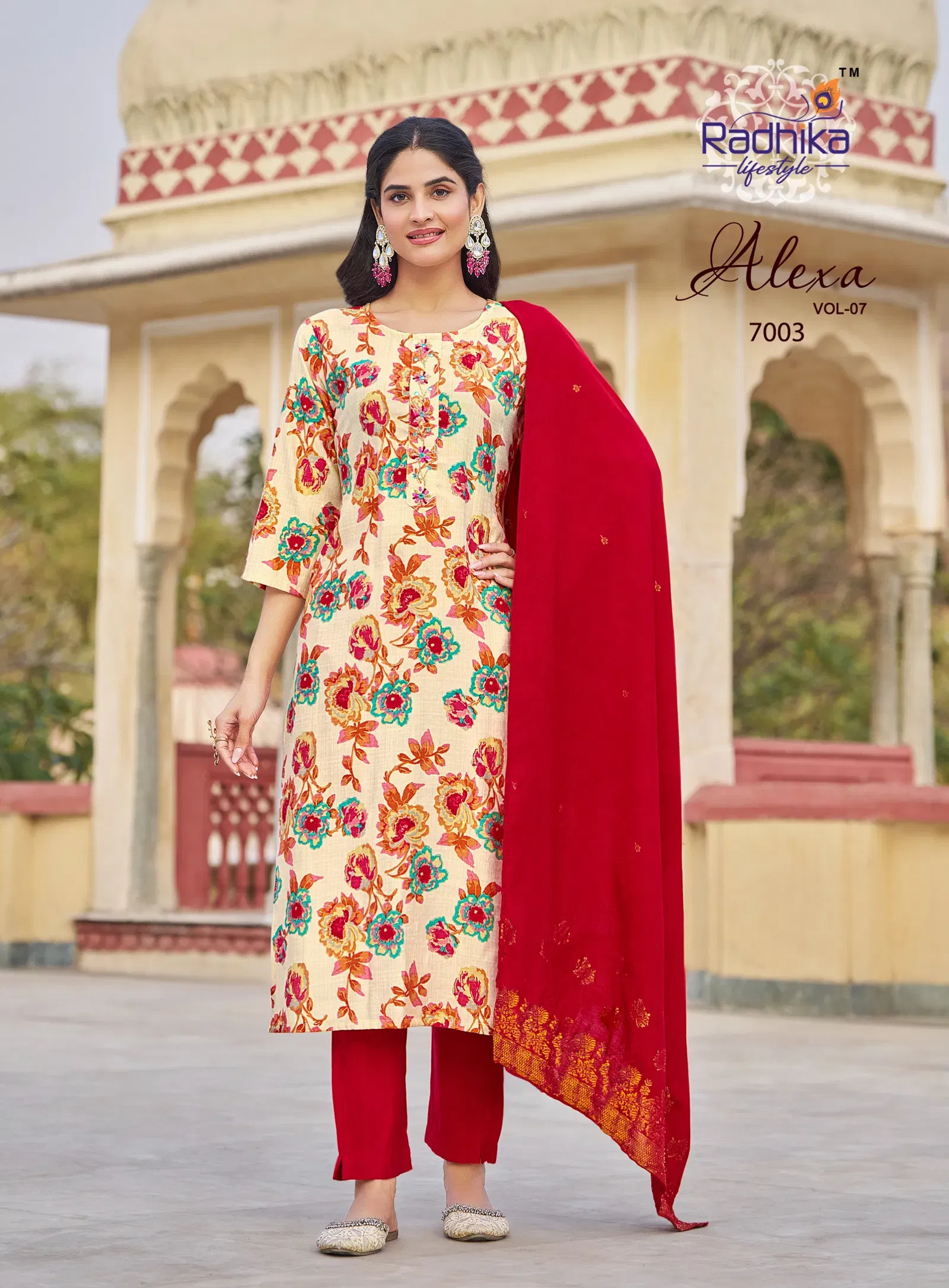 Radhika Alexa Vol 7 Vertican Silk Foil Printed Kurti Pant And Dupatta Wholesale 6 Stylish Radhika Alexa Vol 7 Vertican Silk Foil Printed Kurti Pant And Dupatta Wholesale 2026