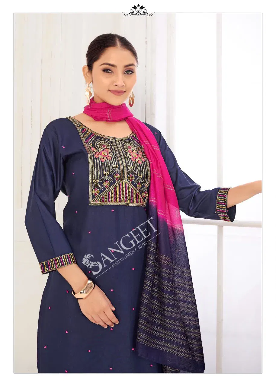Sangeet Mahira Vol 3 Viscose Rayon With Embroidery Sequence Work Kurti With Bottom Dupatta Wholesale 3 Sangeet Mahira Vol 3 Viscose Rayon With Embroidery Sequence Work Kurti With Bottom Dupatta Wholesale