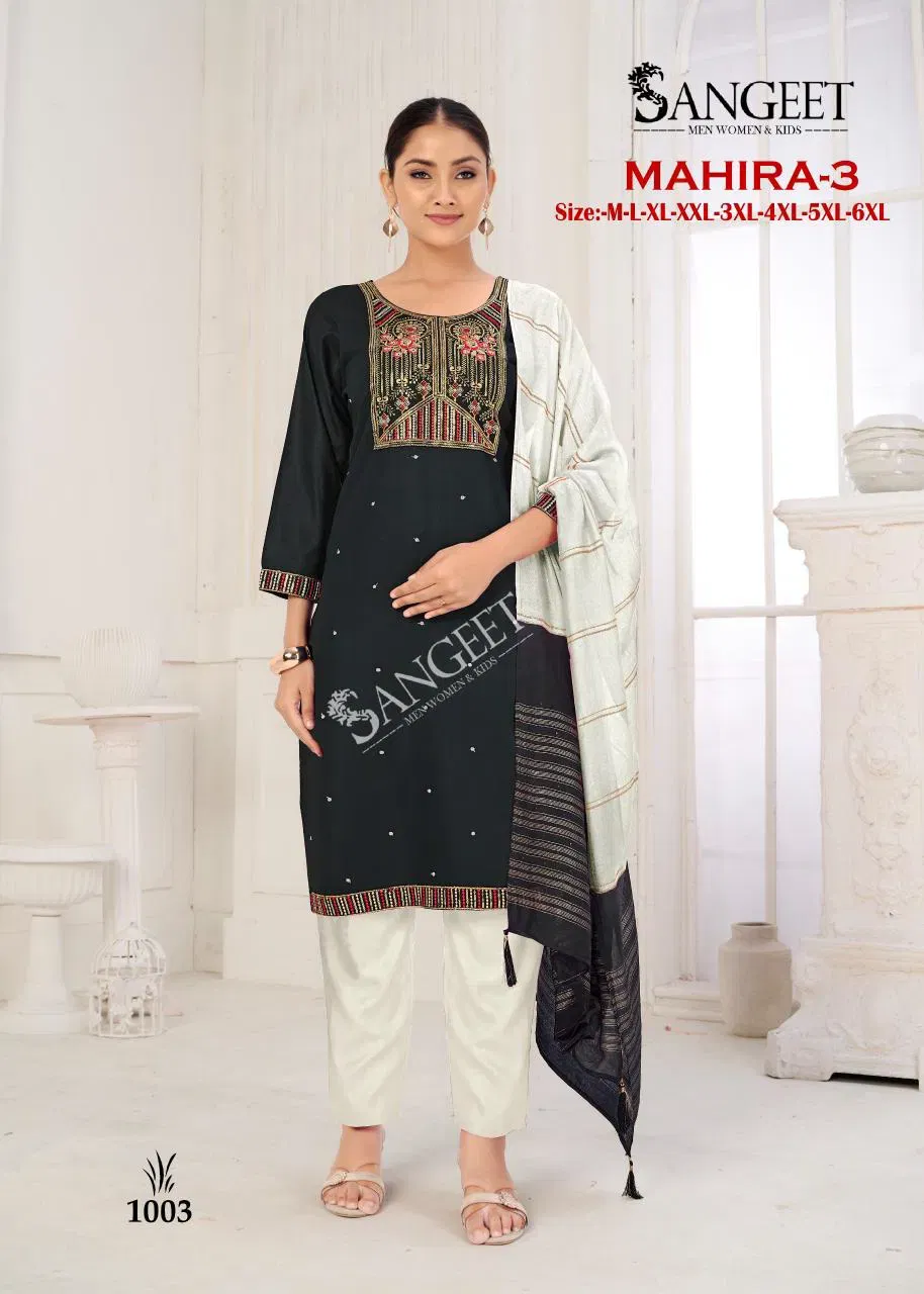 Sangeet Mahira Vol 3 Viscose Rayon With Embroidery Sequence Work Kurti With Bottom Dupatta Wholesale 4 Launching Sangeet Mahira Vol 3 Viscose Rayon With Embroidery Sequence Work Kurti With Bottom Dupatta Wholesale 2026