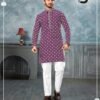 Lekha Sal 7 Heavy Rayon Chikan Work Wedding Wear Mens Kurta Pajama Wholesale