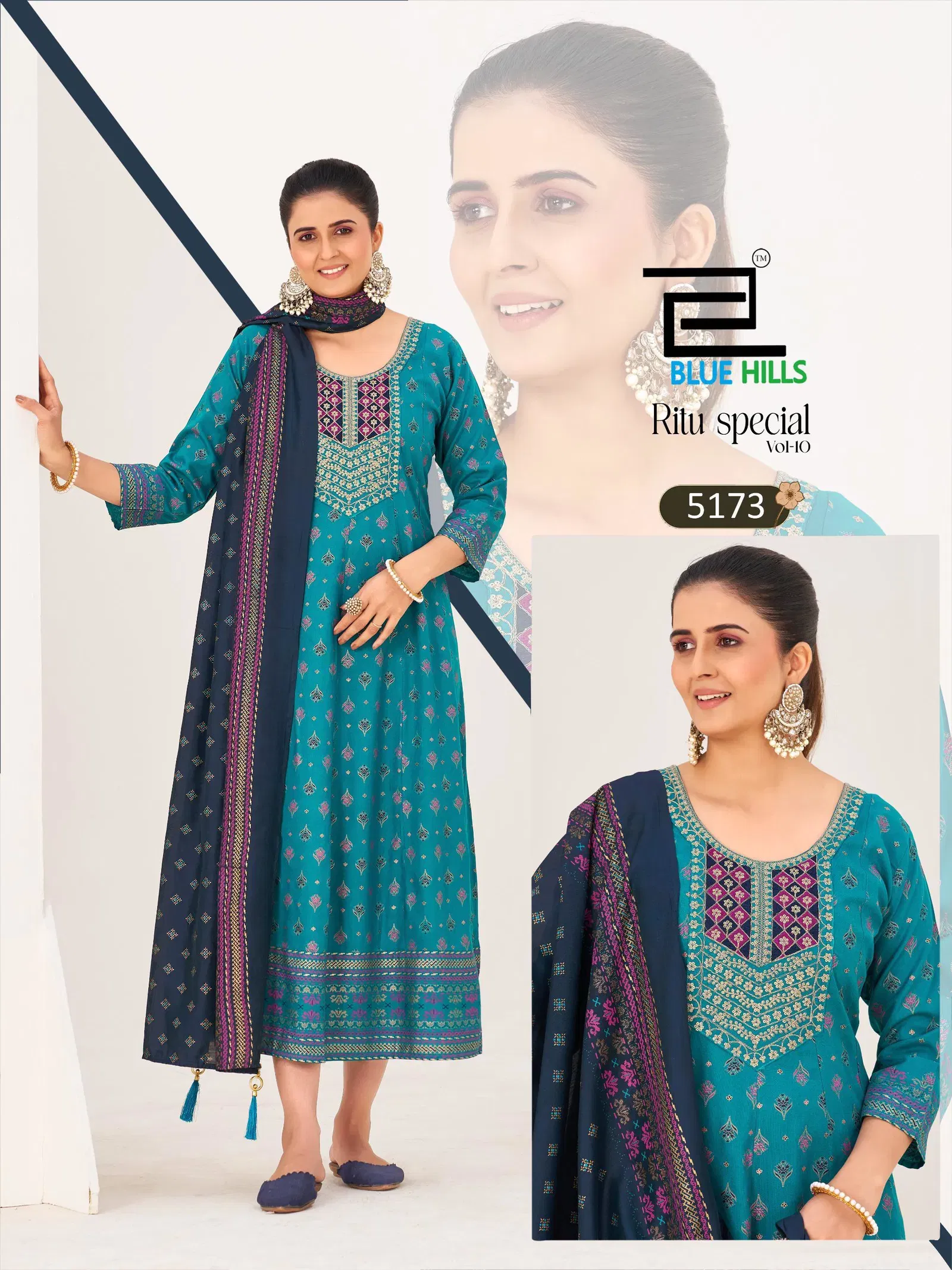 Blue Hills Ritu Special Vol 10 Rayon Anarkali Gown With Dupatta Collection Wholesale 5 Launching Blue Hills Ritu Special Vol 10 Rayon Anarkali Gown With Dupatta Collection Wholesale 2026