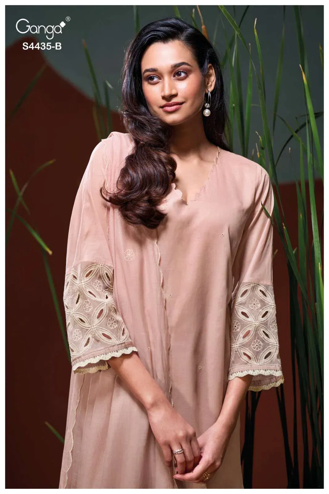 Ganga Erazya S4435 Premium Mul With Embroidered Dress Material Collection Wholesale