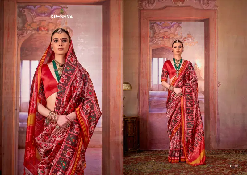 Kreshva Patola Royal Silk With Patola Print Saree Collection Wholesale 5 Launching Kreshva Patola Royal Silk With Patola Print Saree Collection Wholesale 2026