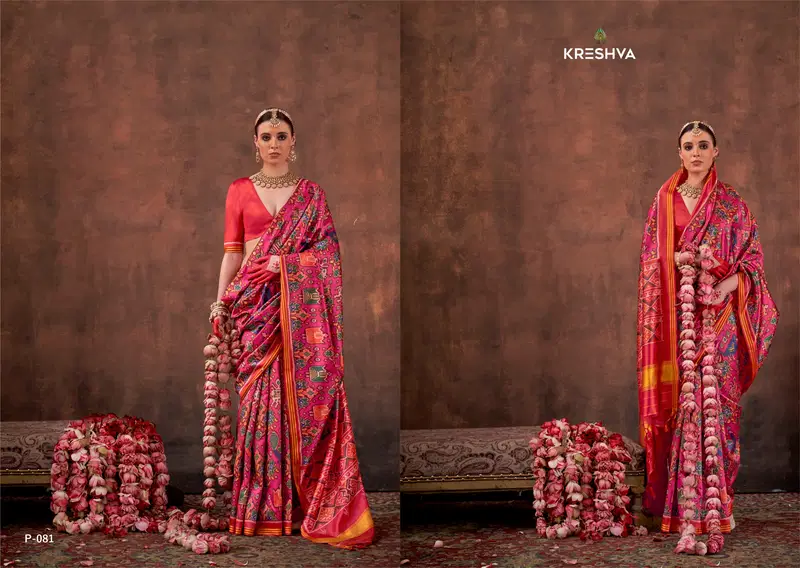 Kreshva Patola Essence Silk With Patola Print Saree Collection Wholesale 4 Latest Kreshva Patola Essence Silk With Patola Print Saree Collection Wholesale 2026