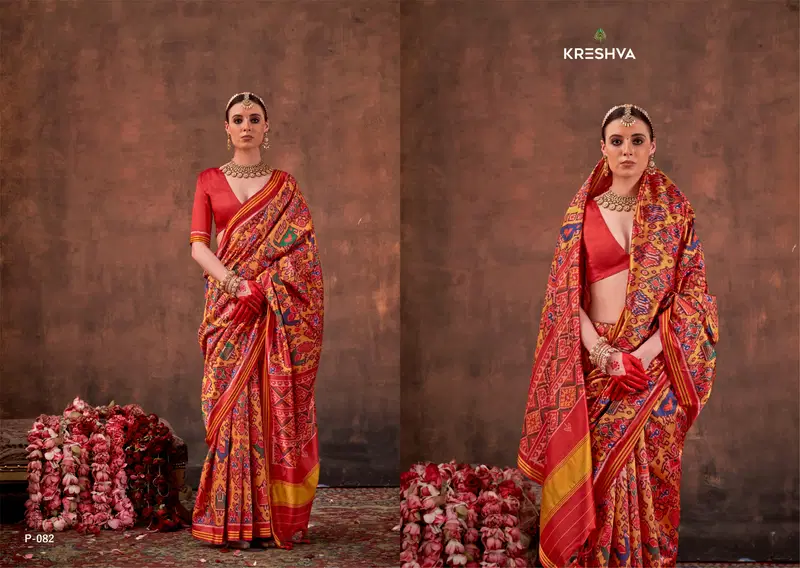 Kreshva Patola Essence Silk With Patola Print Saree Collection Wholesale 5 Latest Kreshva Patola Essence Silk With Patola Print Saree Collection Wholesale 2026