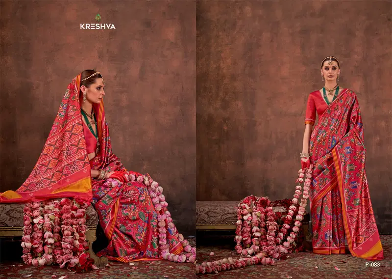 Kreshva Patola Essence Silk With Patola Print Saree Collection Wholesale 6 Latest Kreshva Patola Essence Silk With Patola Print Saree Collection Wholesale 2026
