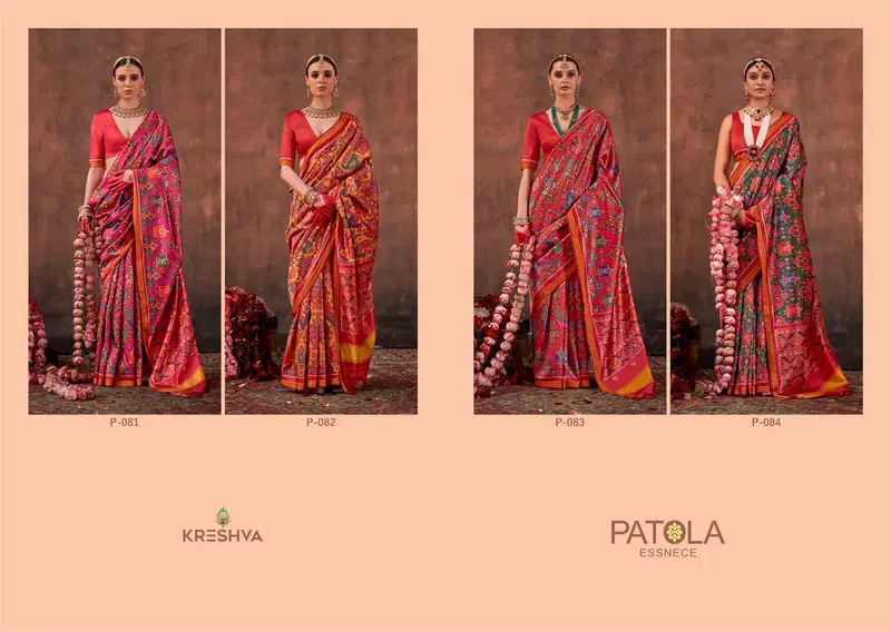 Kreshva Patola Essence Silk With Patola Print Saree Collection Wholesale 9 Latest Kreshva Patola Essence Silk With Patola Print Saree Collection Wholesale 2026