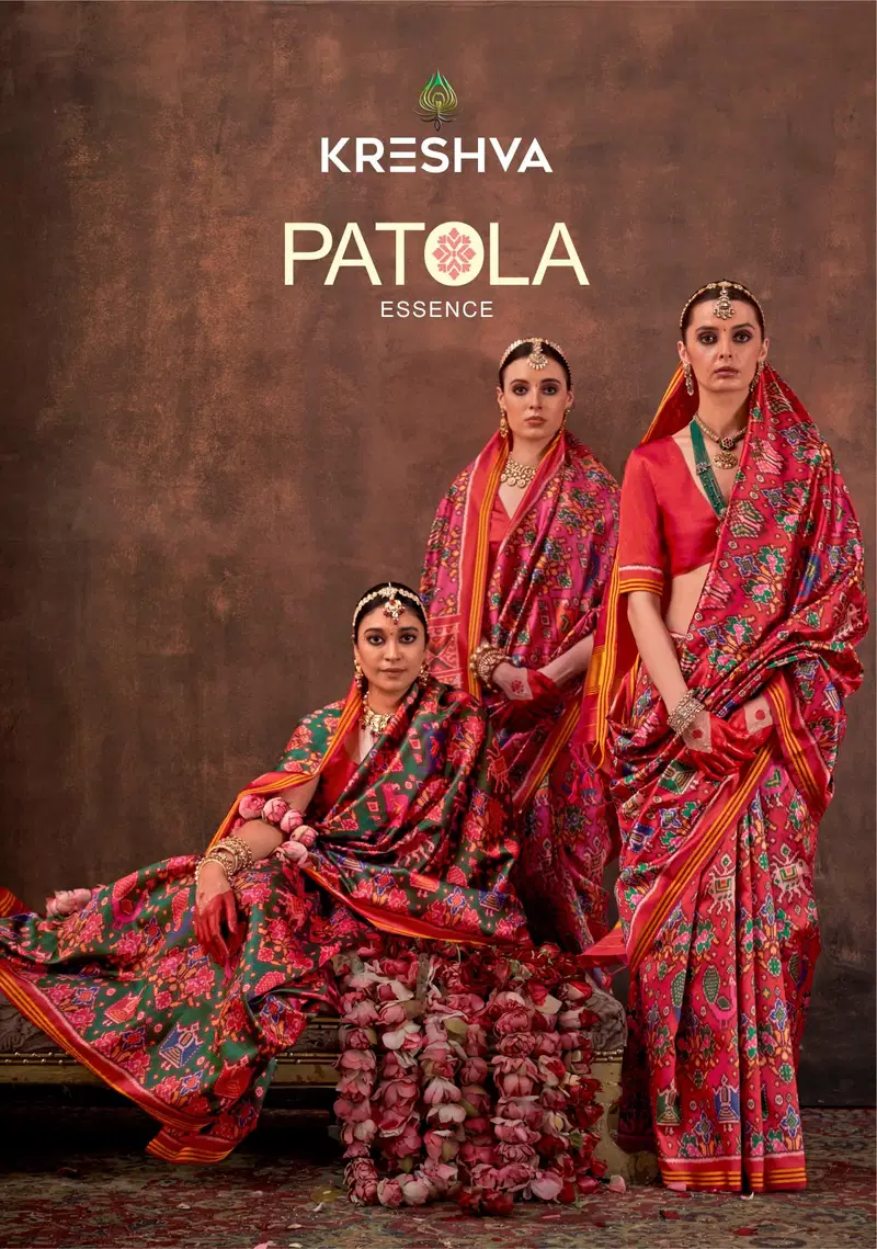 Kreshva Patola Essence Silk With Patola Print Saree Collection Wholesale 10 Latest Kreshva Patola Essence Silk With Patola Print Saree Collection Wholesale 2026