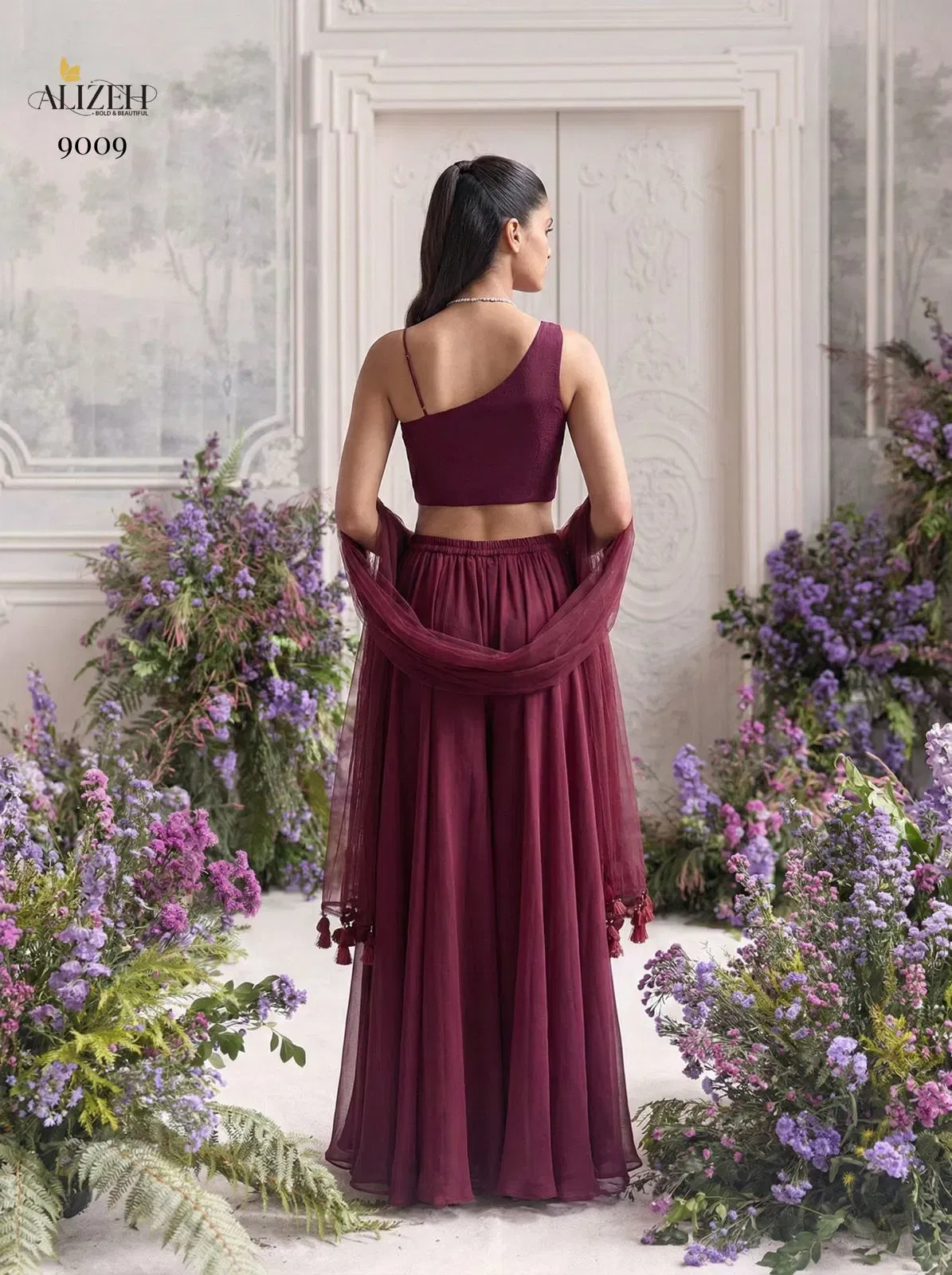 Alizeh 9008 And 9009 Georgette Designer Choli Sharara And Dupatta Collection Wholesale 7 Launching Alizeh 9008 And 9009 Georgette Designer Choli Sharara And Dupatta Collection Wholesale 2026