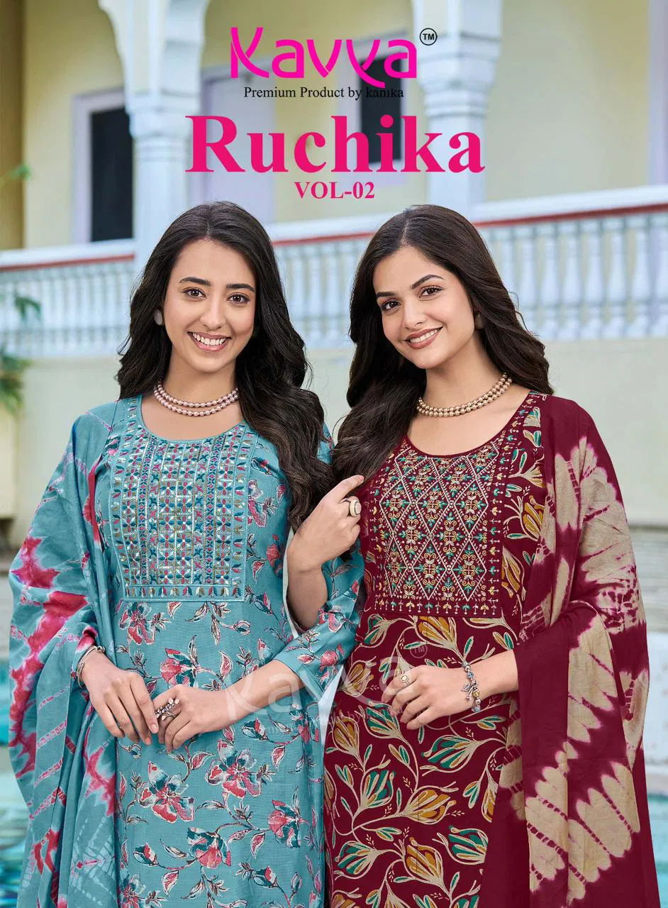 Kavya Ruchika Vol 2 Straight Heavy Vatican Kurti with inner top With Bottom And Dupatta Wholesale