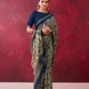 Lekha Yf Naurika Polyster Viscose Chanderi Cotton Printed Zari Weaving Work Saree Wholesale