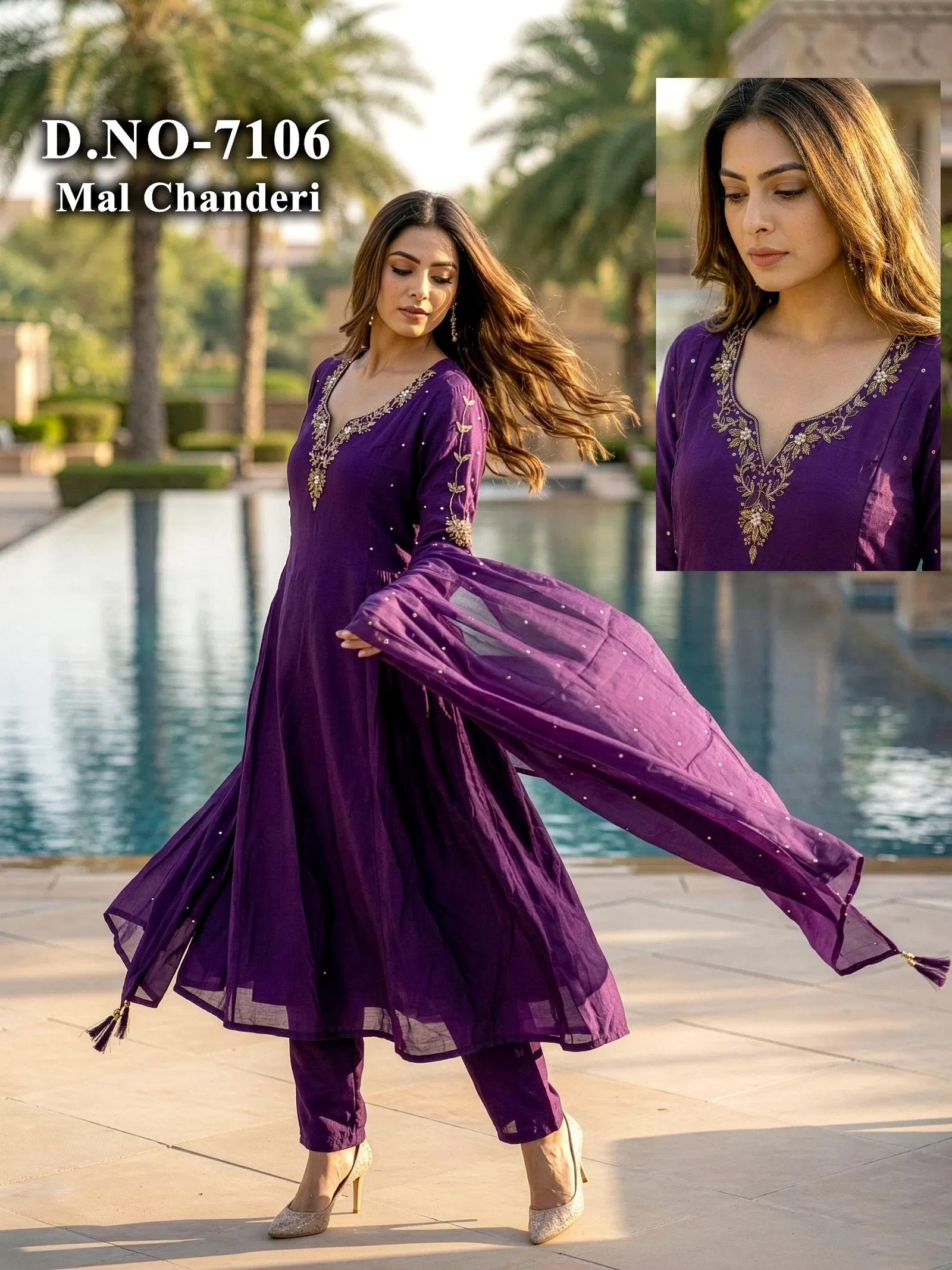 Dnp 7109 Mul Chanderi Kurti WIth Pent And Dupatta Set Wholesale 5 Buy Dnp 7109 Mul Chanderi Kurti WIth Pent And Dupatta Set Wholesale 2026