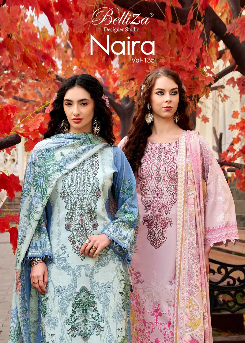 Belliza Naira Vol 135 Cotton Digital Printed Karachi Dress Material Wholesale