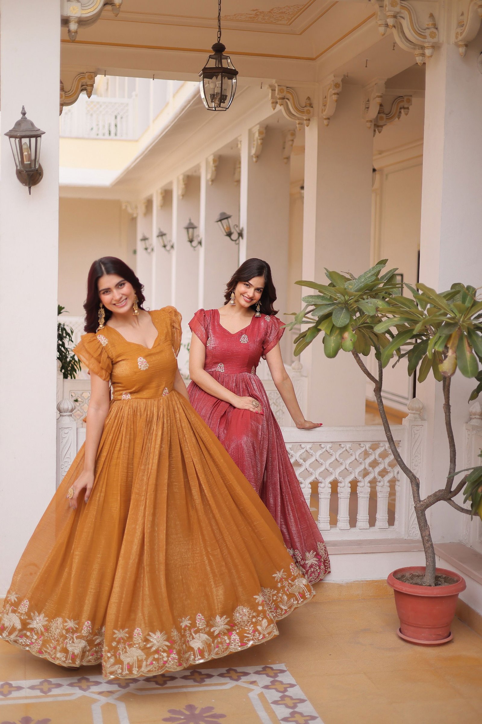 Lekha KA 1223 Silver Crunchy Embroidery Work Gown Collection Wholesale