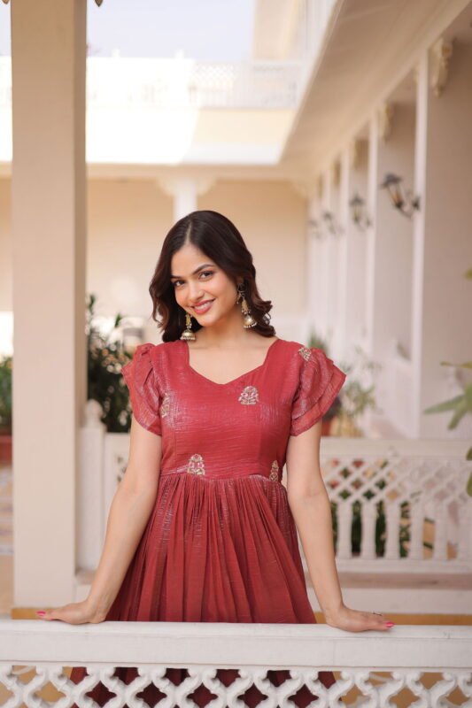 Launching Lekha KA 1223 Silver Crunchy Embroidery Work Gown Collection Wholesale 2026