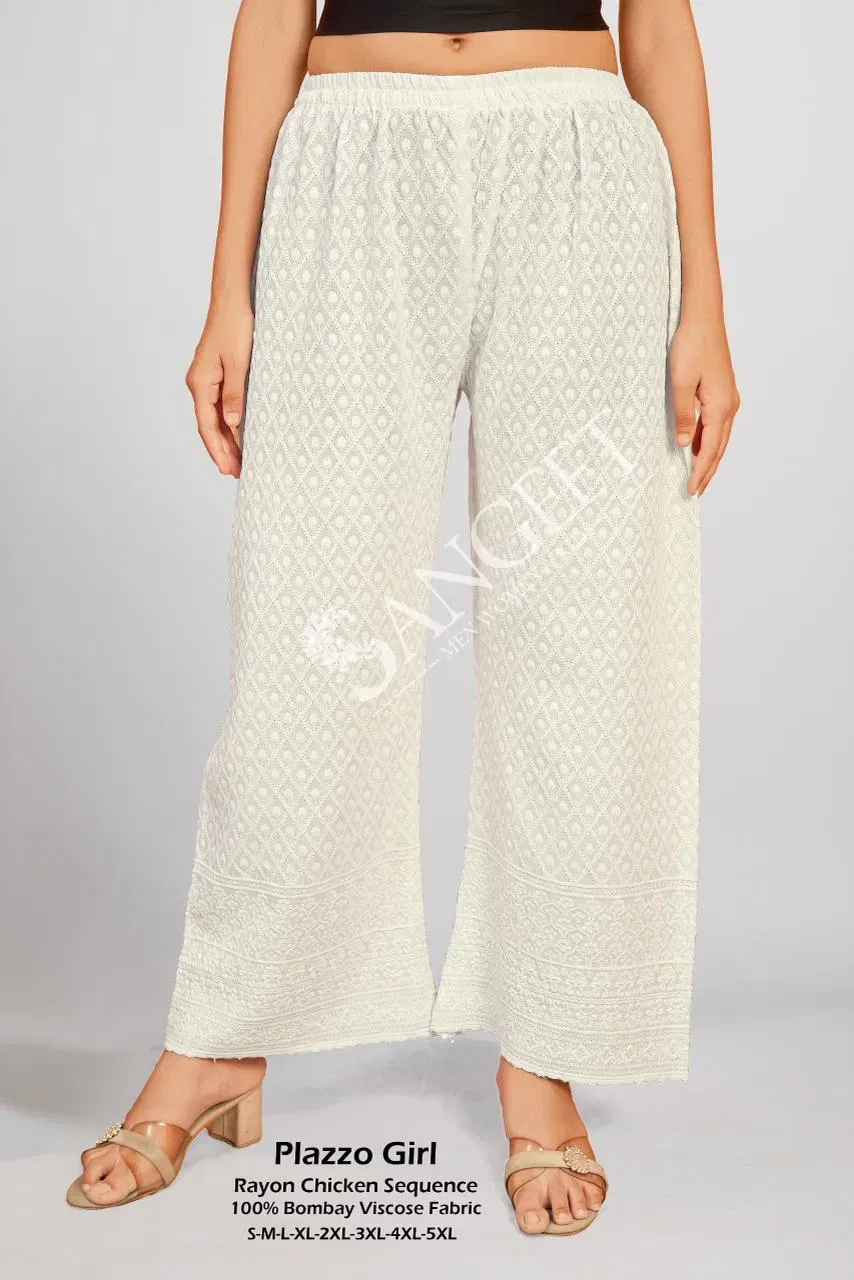 Sangeet Plazzo Girl Rayon Chicken Sequence Plazzo Pant Collection Wholesale