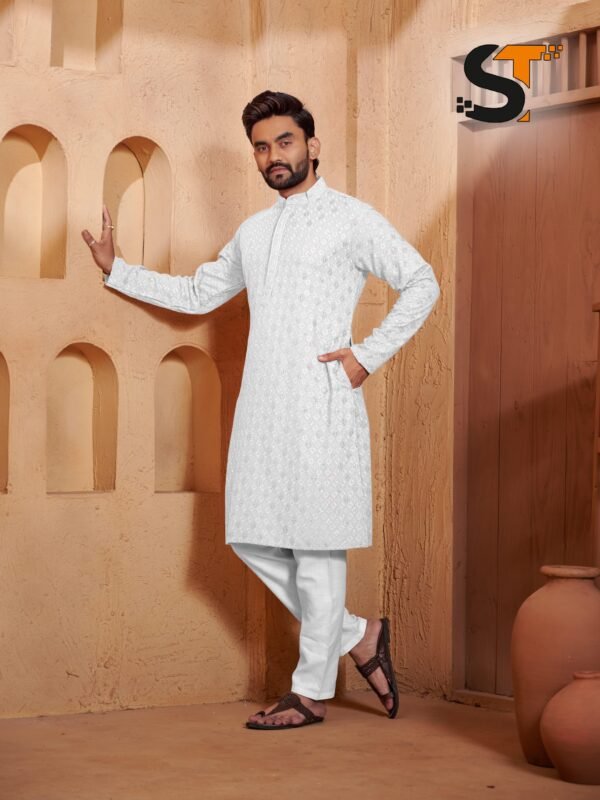 Buy Lekha Sal 9 14kg Rayon Chikankari Work Mens Kurta Pajama Wholesale 2026
