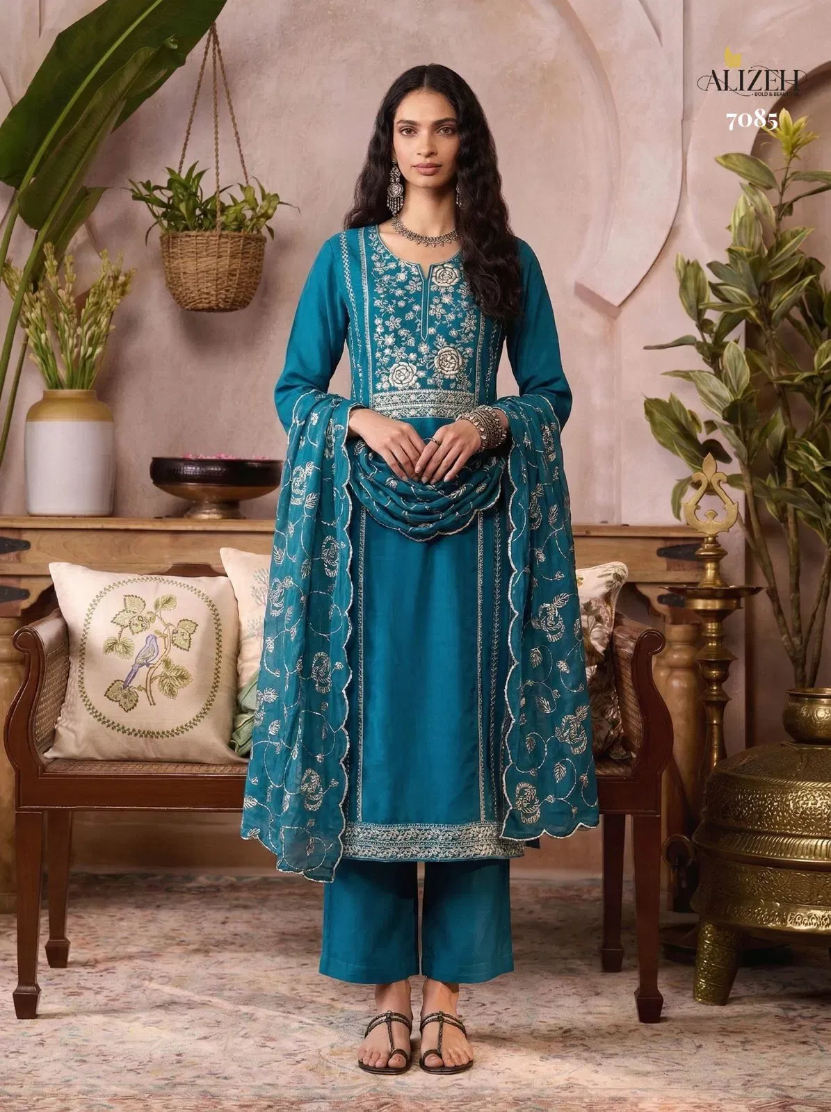 Alizeh 7085 To 7088 Organza Embroidered Salwar Kameez With Dupatta Wholesale