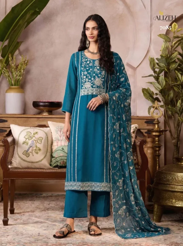 Launching Alizeh 7085 To 7088 Organza Embroidered Salwar Kameez With Dupatta Wholesale 2026 3 Launching Alizeh 7085 To 7088 Organza Embroidered Salwar Kameez With Dupatta Wholesale 2026