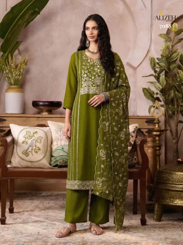 Launching Alizeh 7085 To 7088 Organza Embroidered Salwar Kameez With Dupatta Wholesale 2026 8 Launching Alizeh 7085 To 7088 Organza Embroidered Salwar Kameez With Dupatta Wholesale 2026