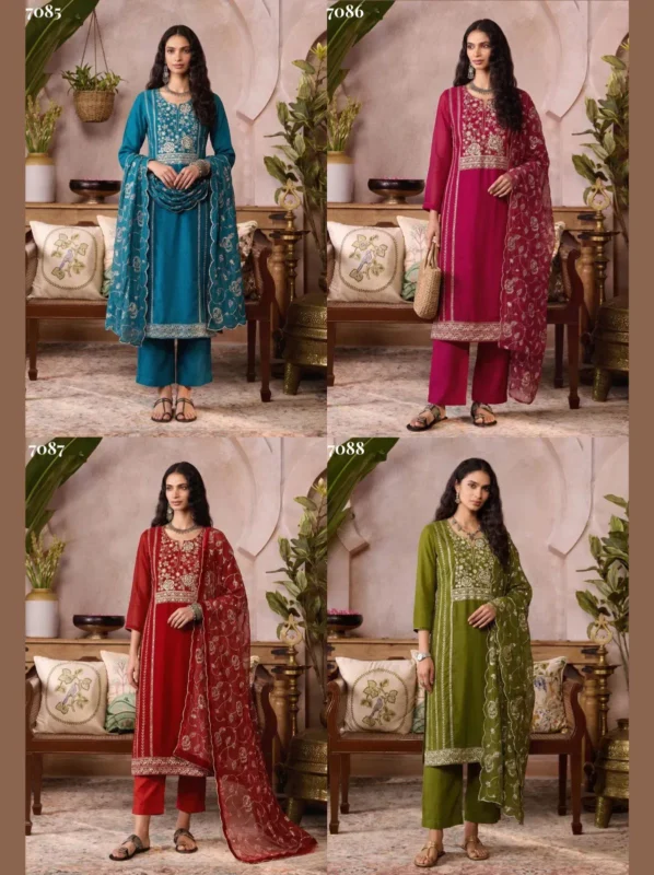 Launching Alizeh 7085 To 7088 Organza Embroidered Salwar Kameez With Dupatta Wholesale 2026 10 Launching Alizeh 7085 To 7088 Organza Embroidered Salwar Kameez With Dupatta Wholesale 2026