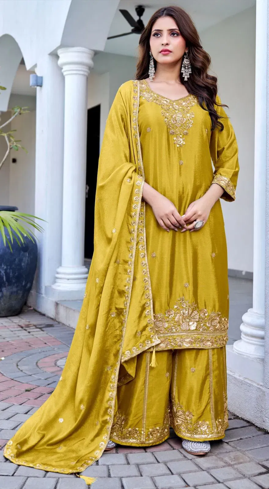 Bilqis B 266 A To D Readymade Chinon Embroidered Pakistani Salwar Kameez Wholesale