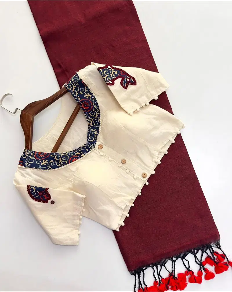 Khadi Vol 10 Hk 6 Cotton Saree With Aplic Work Blouse Collection Wholesale 9 Latest Khadi Vol 10 Hk 6 Cotton Saree With Aplic Work Blouse Collection Wholesale 2026