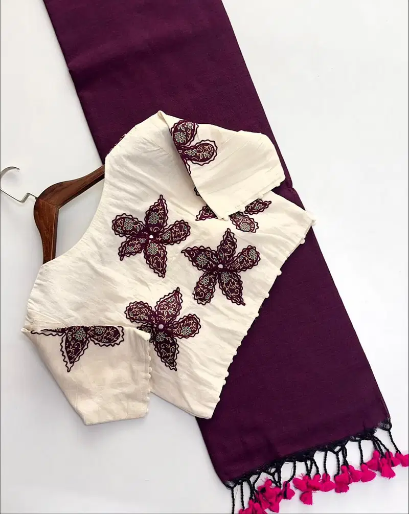 Khadi Vol 10 Hk 6 Cotton Saree With Aplic Work Blouse Collection Wholesale 12 Latest Khadi Vol 10 Hk 6 Cotton Saree With Aplic Work Blouse Collection Wholesale 2026