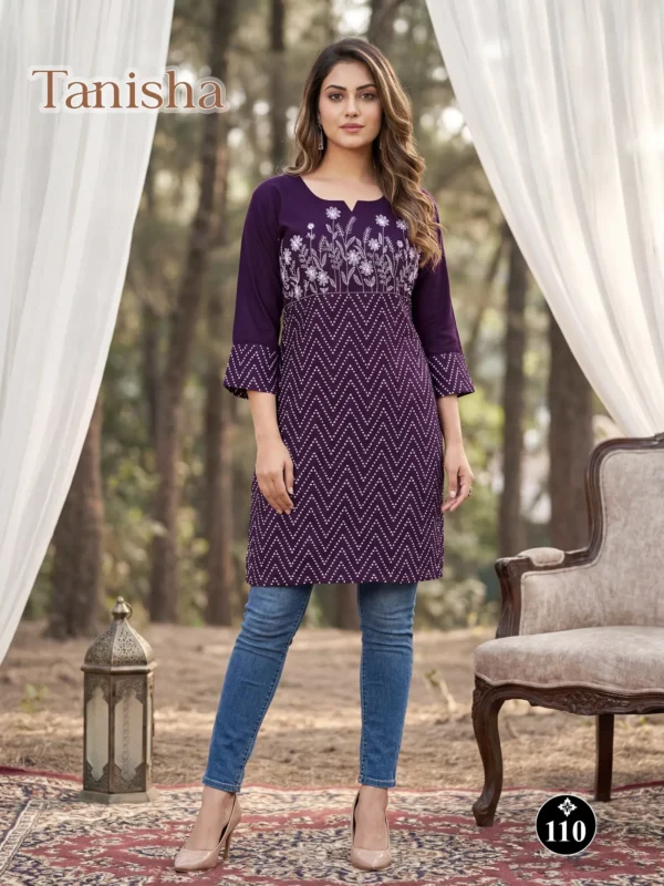 Beautiful Dnp Tanisha Rayon Rubber Print Short Kurti Wholesale 2026