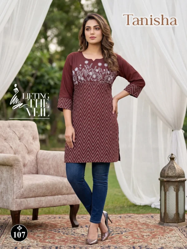 Beautiful Dnp Tanisha Rayon Rubber Print Short Kurti Wholesale 2026