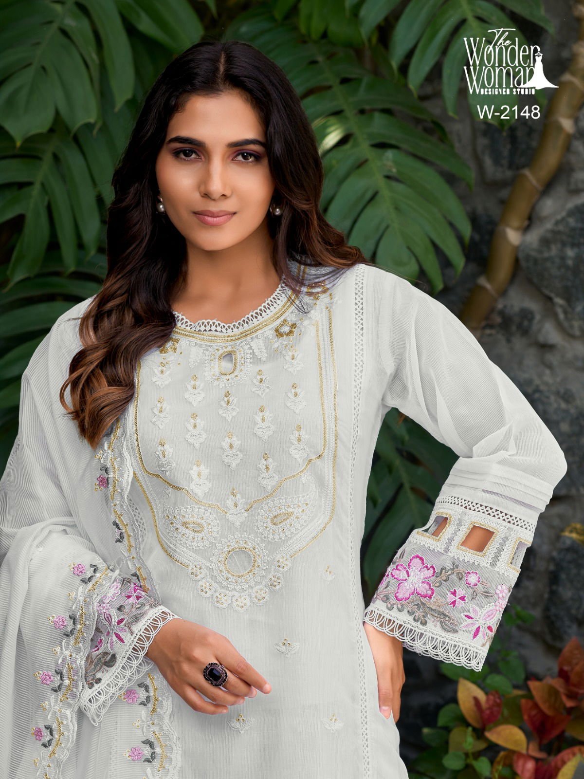 Wonder Women W 2148 Lining Organza Embroidery Kurti Bottom With Dupatta Wholesale 4 Latest Wonder Women W 2148 Lining Organza Embroidery Kurti Bottom With Dupatta Wholesale 2026