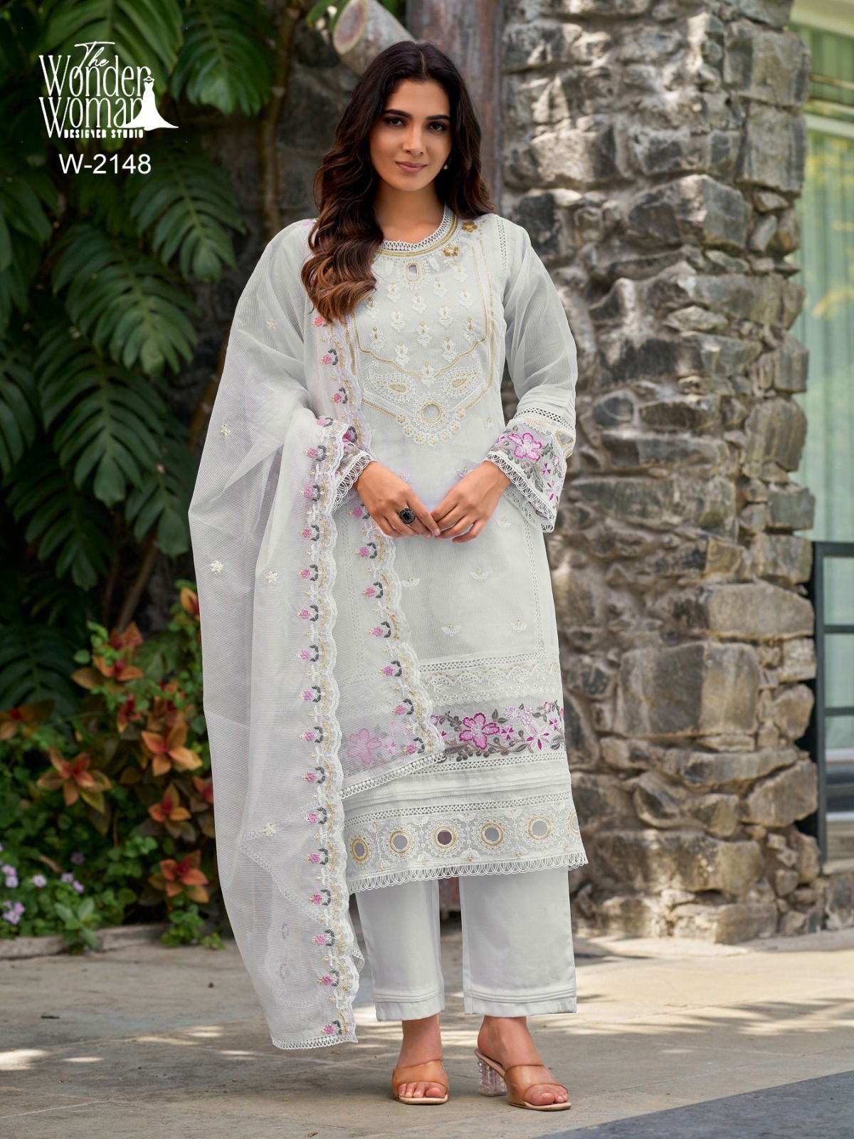 Wonder Women W 2148 Lining Organza Embroidery Kurti Bottom With Dupatta Wholesale 5 Latest Wonder Women W 2148 Lining Organza Embroidery Kurti Bottom With Dupatta Wholesale 2026