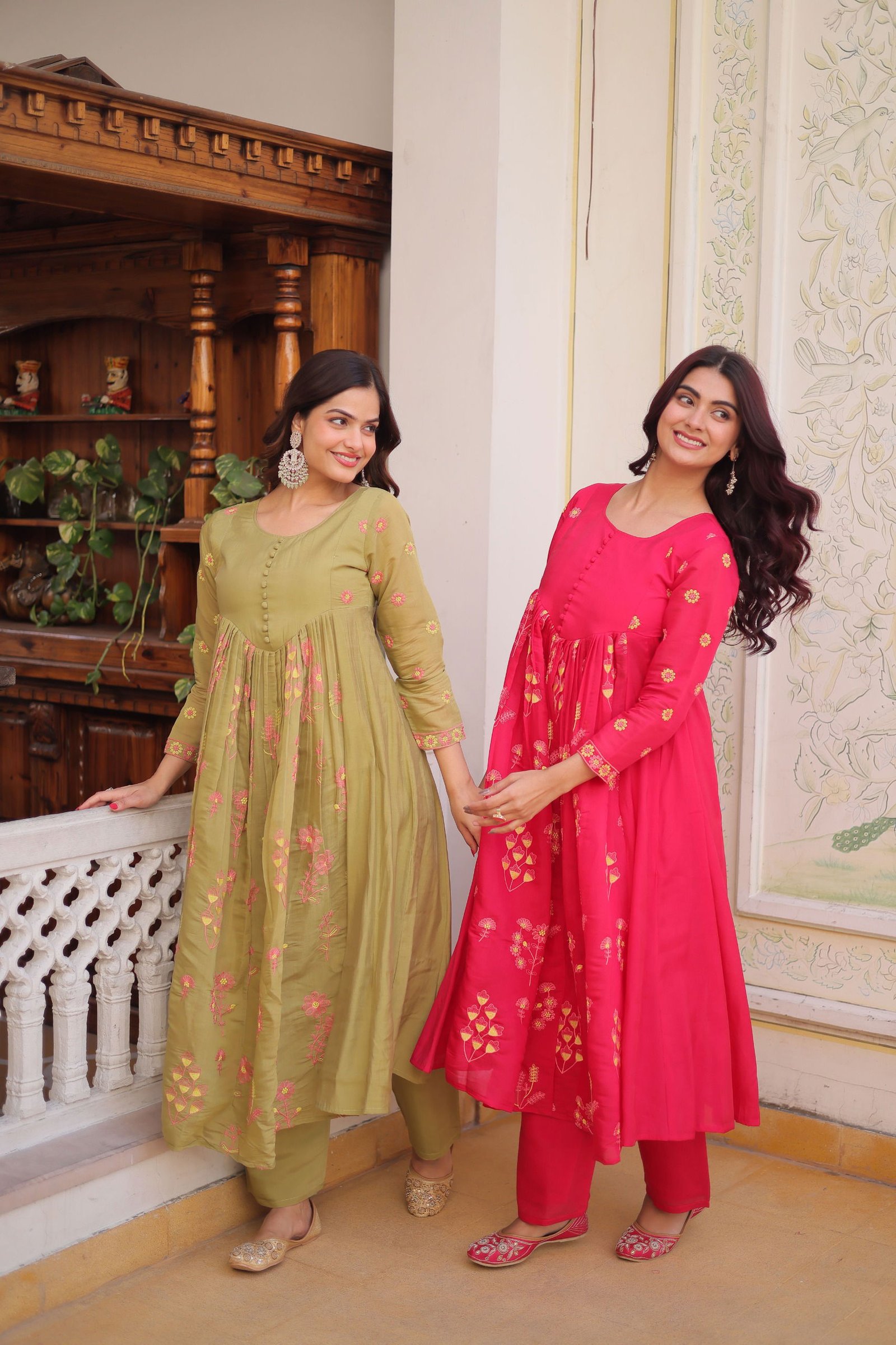 Lekha KA 1238 Mal Chanderi Embroidery Kurti With Pant Wholesale