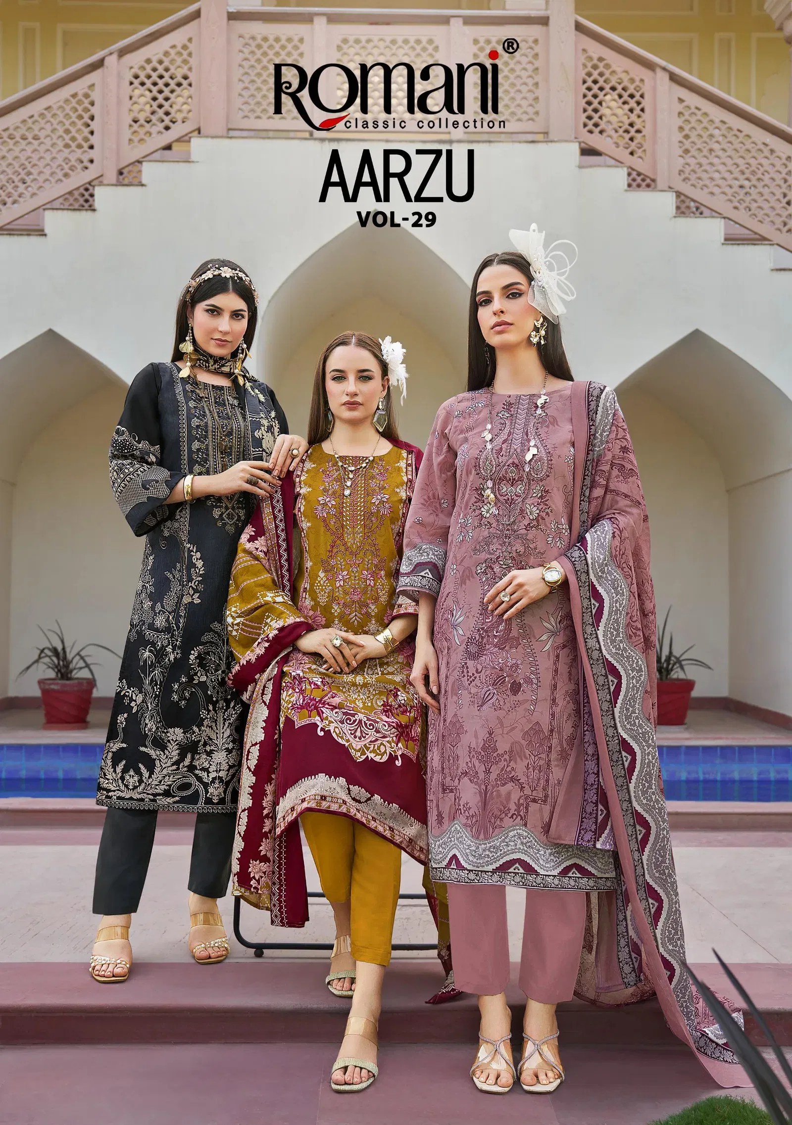 Romani Aarzu Vol 29 Soft Cotton Digital Printed With Embroidered Dress Material Wholesale 3 Romani Aarzu Vol 29 Soft Cotton Digital Printed With Embroidered Dress Material Wholesale