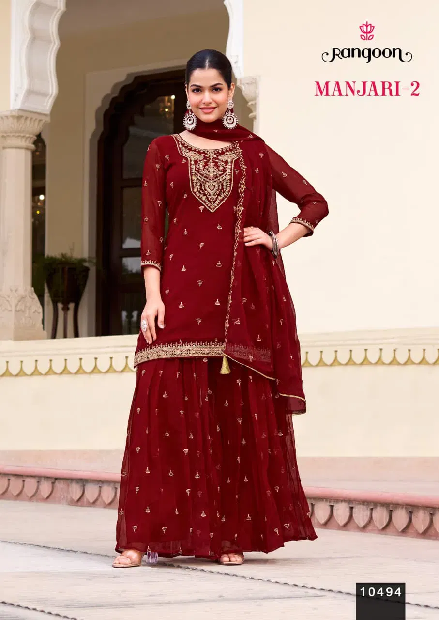 Rangoon Manjari Vol 02 Chiffon With Fancy Code Worked Kurti Plazzo And Dupatta Wholesale 5 Stylish Rangoon Manjari Vol 02 Chiffon With Fancy Code Worked Kurti Plazzo And Dupatta Wholesale 2026
