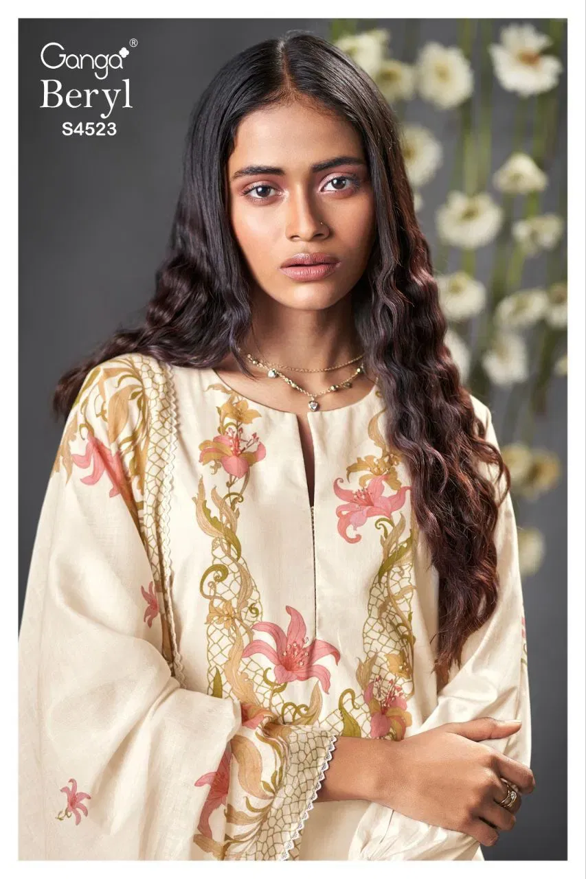Ganga Beryl S 4523 Cotton Printed With Embroiderd Salwar Kameez Wholesale