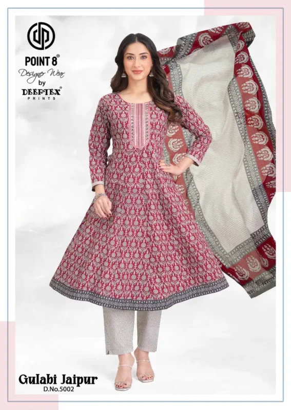 Launching Deeptex Gulabi Jaipur Vol 5 Readymade Anarkali Style Kurti Pant With Dupatta Wholesale 2026