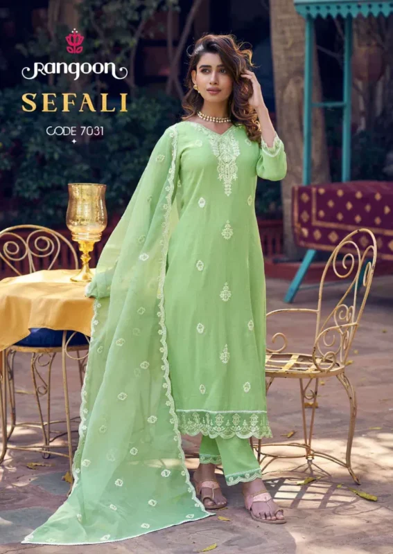 Stylish Rangoon Sefali Viscose With Fancy Worked Kurti With Bottom Dupatta Wholesale 2026