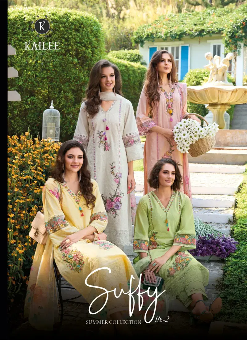 Kailee Suffy Vol 02 Cotton With Chikankari Worked Kurti WIth Bottom Dupatta Wholesale 3 Kailee Suffy Vol 02 Cotton With Chikankari Worked Kurti WIth Bottom Dupatta Wholesale