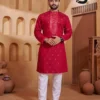 Lekha Sal 12 Silk With Intricate Work Mens Kurta Pajama Wholesale