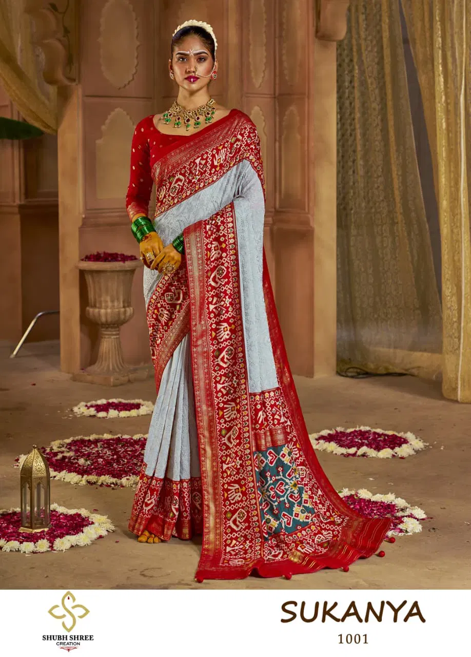 Shubh Shree Sukanya Georgette Silk Chikankari Embroidered Saree Collection Wholesale 3 Shubh Shree Sukanya Georgette Silk Chikankari Embroidered Saree Collection Wholesale
