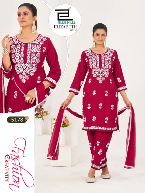 Launching Blue Hills Elizabeth Vol 5 Rayon With Thread Worked Kurti With Bottom Dupatta Set Wholesale 2026 2 Launching Blue Hills Elizabeth Vol 5 Rayon With Thread Worked Kurti With Bottom Dupatta Set Wholesale 2026