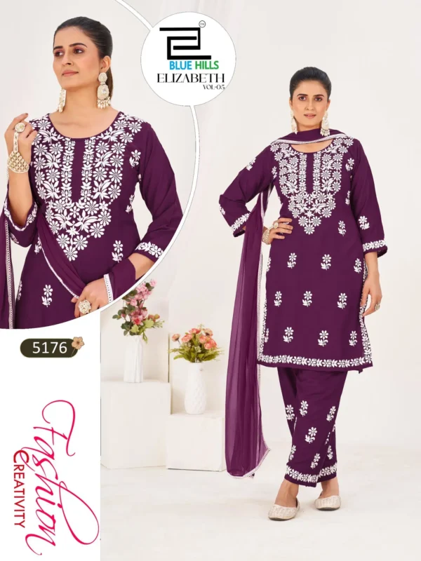 Launching Blue Hills Elizabeth Vol 5 Rayon With Thread Worked Kurti With Bottom Dupatta Set Wholesale 2026 4 Launching Blue Hills Elizabeth Vol 5 Rayon With Thread Worked Kurti With Bottom Dupatta Set Wholesale 2026