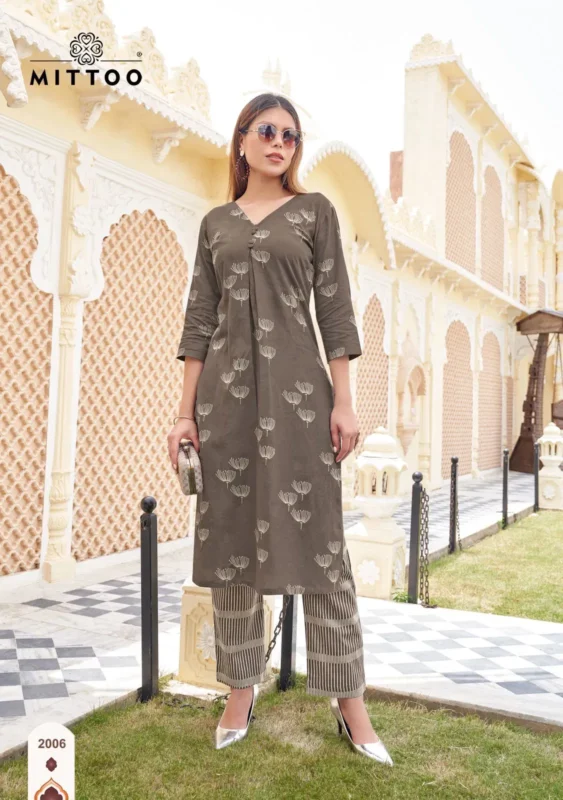 Launching Mittoo Floral Style Cotton Flex Printed Kurti With Pant Collection Wholesale 2026