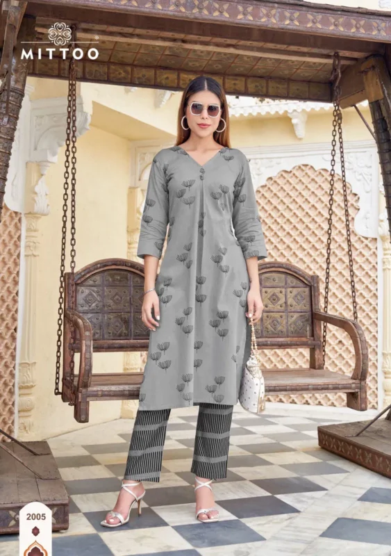 Launching Mittoo Floral Style Cotton Flex Printed Kurti With Pant Collection Wholesale 2026